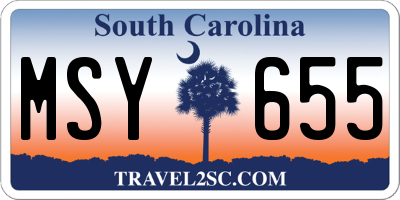 SC license plate MSY655