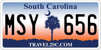 SC license plate MSY656