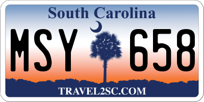 SC license plate MSY658