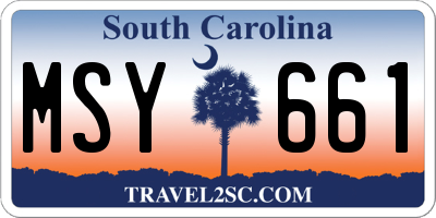 SC license plate MSY661
