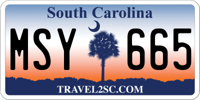 SC license plate MSY665