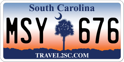 SC license plate MSY676
