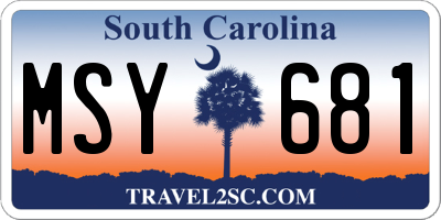 SC license plate MSY681