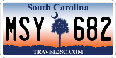 SC license plate MSY682