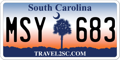 SC license plate MSY683
