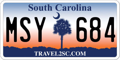 SC license plate MSY684