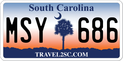 SC license plate MSY686