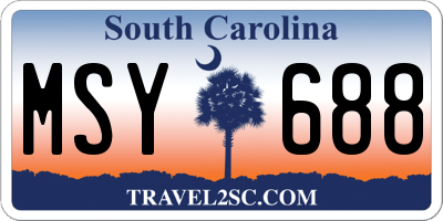 SC license plate MSY688