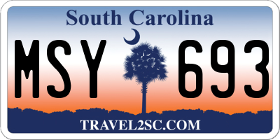 SC license plate MSY693