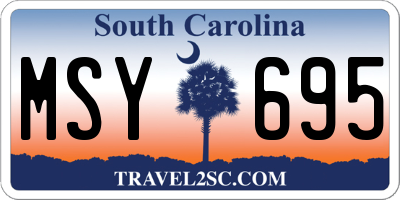 SC license plate MSY695