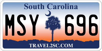 SC license plate MSY696