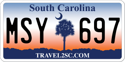 SC license plate MSY697
