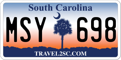 SC license plate MSY698