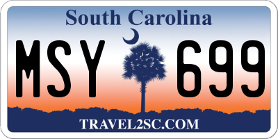 SC license plate MSY699