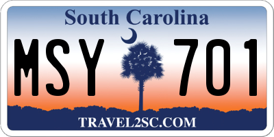 SC license plate MSY701
