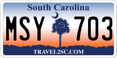 SC license plate MSY703