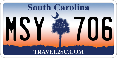 SC license plate MSY706