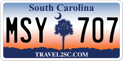 SC license plate MSY707