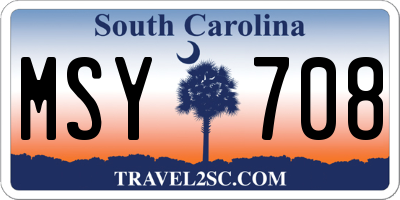SC license plate MSY708