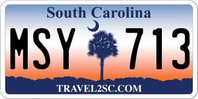 SC license plate MSY713