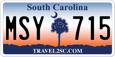 SC license plate MSY715