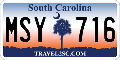 SC license plate MSY716