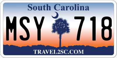 SC license plate MSY718