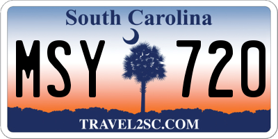 SC license plate MSY720