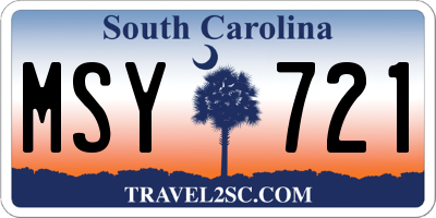 SC license plate MSY721