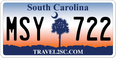 SC license plate MSY722