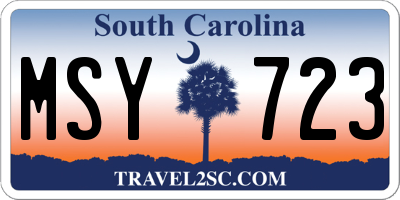 SC license plate MSY723