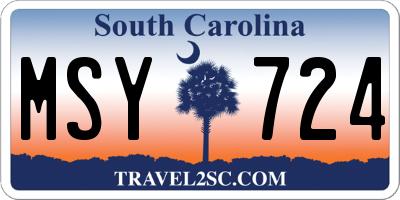 SC license plate MSY724