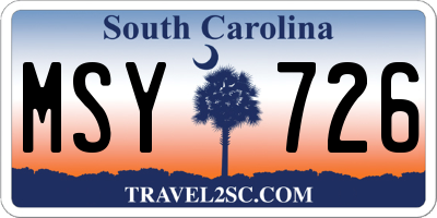 SC license plate MSY726