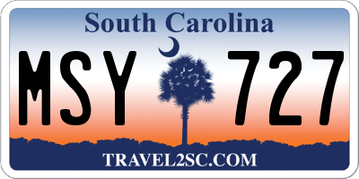 SC license plate MSY727