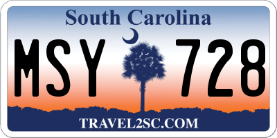 SC license plate MSY728