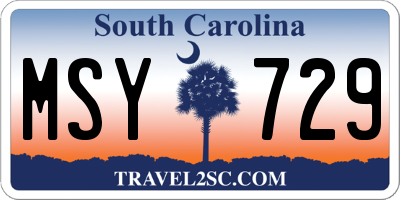 SC license plate MSY729