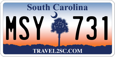 SC license plate MSY731