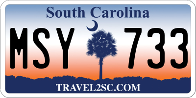 SC license plate MSY733