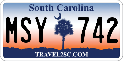 SC license plate MSY742
