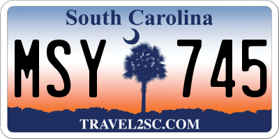 SC license plate MSY745