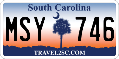 SC license plate MSY746