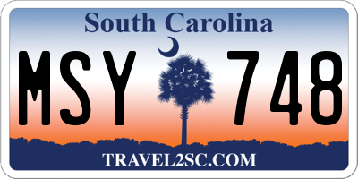 SC license plate MSY748
