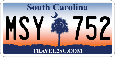 SC license plate MSY752