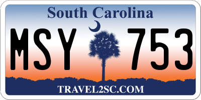 SC license plate MSY753