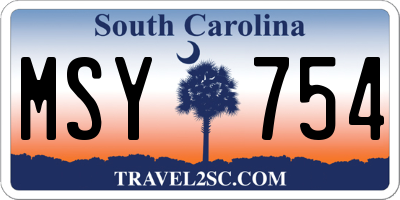 SC license plate MSY754