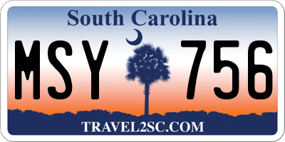 SC license plate MSY756
