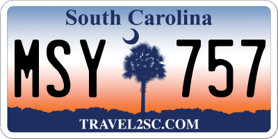 SC license plate MSY757