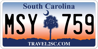 SC license plate MSY759