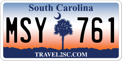 SC license plate MSY761