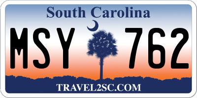 SC license plate MSY762